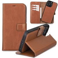 NorthLife - iPhone 13 Pro Max - Lederen Afneembare 2-in-1 bookcase hoes - Cognac - thumbnail
