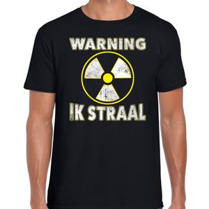 Halloween warning ik straal verkleed t-shirt zwart voor heren