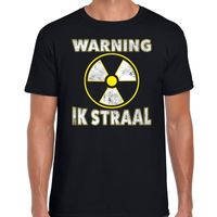 Halloween warning ik straal verkleed t-shirt zwart voor heren - thumbnail