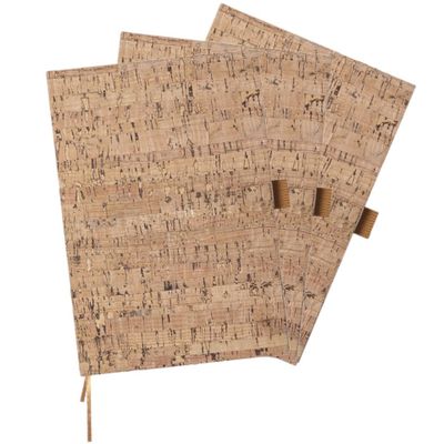 Set van 5x stuks natuurlijn schriftjes/notitieboekjes harde kurk kaft A5 formaat