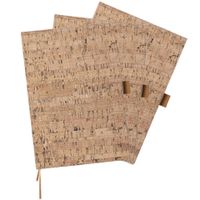 Set van 5x stuks natuurlijn schriftjes/notitieboekjes harde kurk kaft A5 formaat