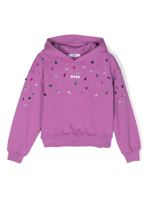 MSGM Kids hoodie à logo imprimé - Violet