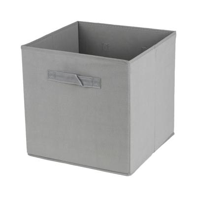 Opbergmand/kastmand Square Box - karton/kunststof - 29 liter - betongrijs - 31 x 31 cm