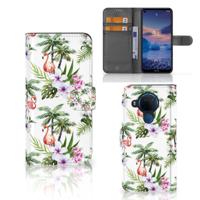 Nokia 5.4 | Telefoonhoesje | Met pasjeshouder | Flamingo Palms