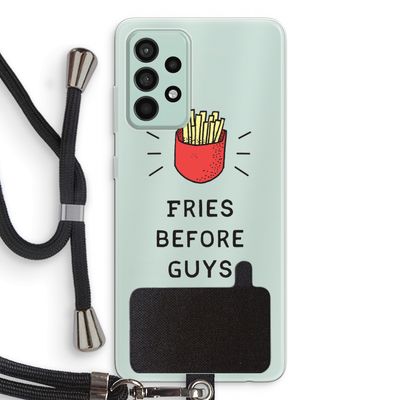 Fries before guys: Samsung Galaxy A52s 5G Transparant Hoesje met koord