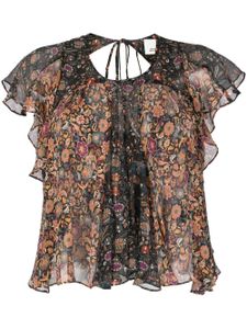 ISABEL MARANT blouse en soie à fleurs - Noir