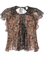 ISABEL MARANT blouse en soie à fleurs - Noir