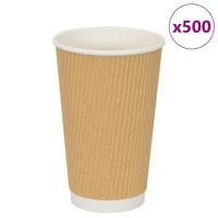 VidaXL Papieren koffiekopjes 500 st 16oz 400 ml bruin