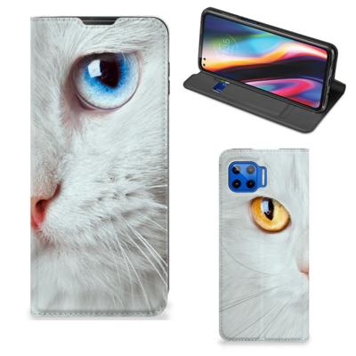 Motorola Moto G 5G Plus | Hoesje maken | Witte Kat