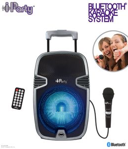 Draagbare Bluetooth Trolley Speaker met karaokemicrofoon - iParty