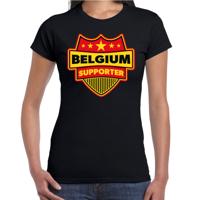 Belgie supporters t-shirt - zwart - voor dames - Belgium - landen shirts - kleding - sport
