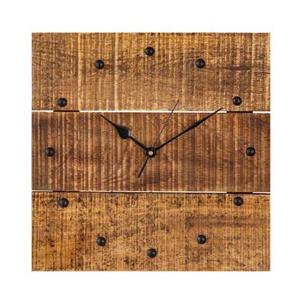 SVJ Wandklok Vierkant - 30 x 30 x 3 cm - Hout - Bruin|Zwart