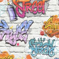 DUTCH WALLCOVERINGS DUTCH WALLCOVERINGS Behang graffiti meerkleurig L179-05 - thumbnail