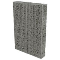 The Living Store Gabion mand - 100x20x150cm - zilver - gegalvaniseerd staal