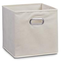 Opbergmand/kastmand - Set van 5x stuks - beige - 28 x 28 cm - polyester - speelgoedmand