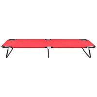 The Living Store Loungebed Opvouwbaar - Rood - 190 x 58 x 28 cm - 120 kg