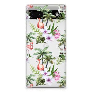 Google Pixel 6A TPU Hoesje Flamingo Palms