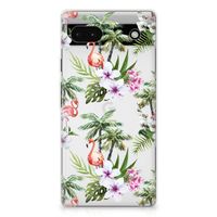 Google Pixel 6A TPU Hoesje Flamingo Palms