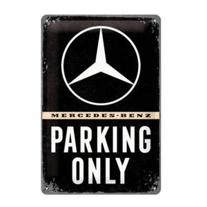 1x Metalen bord Mercedes-Benz Parking Only 20 x 30 cm   -