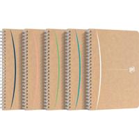 Oxford Touareg spiraalschrift, 180 bladzijden, ft A5, geruit 5 mm, geassorteerde kleuren