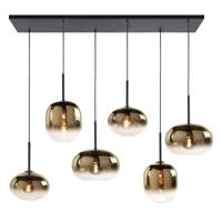 Highlight HanglampBellini zwart recht 5-licht fade amber glas - H5472.36