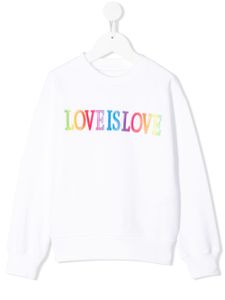 Alberta Ferretti Kids sweat Love Is Love à détail de slogan - Blanc