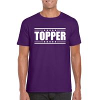 Toppers - Paars Topper shirt met witte letters heren