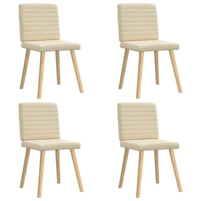 Eetkamerstoelen 4 st stof crèmekleurig