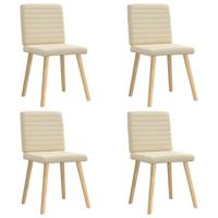 Eetkamerstoelen 4 st stof crèmekleurig