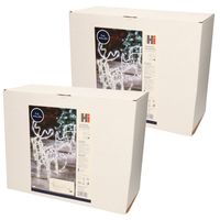 Set van 2x stuks kerstverlichting Led figuren voor buiten rendier met slee 160 leds helder wit