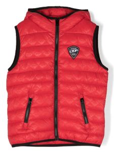 Diesel Kids gilet matelassé Jkop à patch logo - Rouge