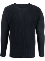 Homme Plissé Issey Miyake sweat Basic plissé à empiècements - Bleu