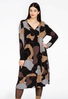 Yoek Jurk met plooien DEMY | Zwart | Maat 42/44