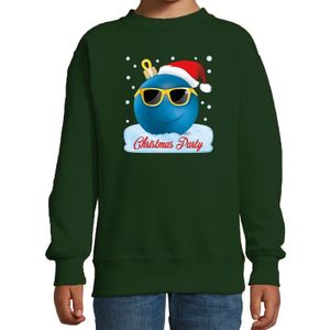 Foute kersttrui / sweater coole kerstbal groen voor jongens