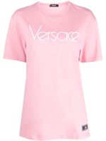 Versace t-shirt en coton à logo brodé - Rose - thumbnail