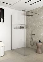 Saniclear Redro zijwand 30x200cm 8mm anti-kalk RVS - thumbnail