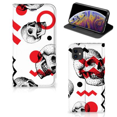 Mobiel BookCase Apple iPhone 11 Skull Red