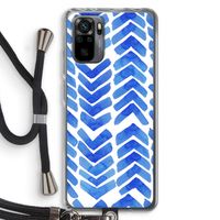 Blauwe pijlen: Xiaomi Redmi Note 10 Pro Transparant Hoesje met koord