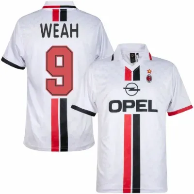 AC Milan Retro Shirt Uit 1995-1996 + Weah 9