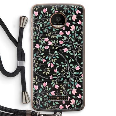 Sierlijke bloemen: Motorola Moto Z Force Transparant Hoesje met koord