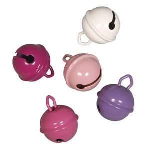 20x Metalen belletjes roze mix 19 mm hobby/knutsel benodigdheden