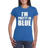I'm pretty in blue t-shirt blauw dames