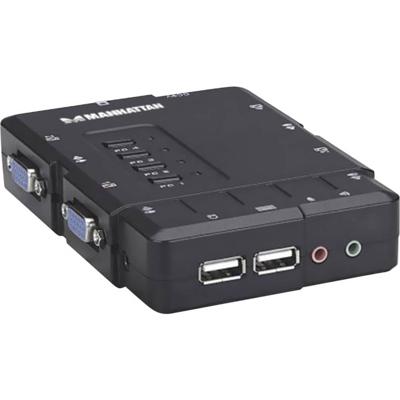 Manhattan KVM-Umschalter KVM-switch 4 poorten VGA USB 1600 x 900 Pixel