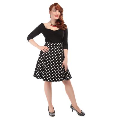 Tammy Polka Dot Swing Skirt Black/White-32 (NL)/ 6 (UK) | 50% korting Tammy Polka Dot Swing Skirt Black/White-32 (NL)/ 6 (UK) | 50% korting