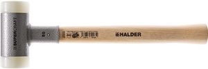 Halder Kunststofhamer | lengte 370 mm hoofd-d. 50 mm | hickory terugslagvrij | hard nylon wit | 1 stuk - 3366.050 3366.050