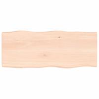 vidaXL Tafelblad natuurlijke rand 100x40x(2-4) cm massief eikenhout