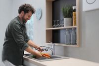 Hansgrohe M42 M427-H150 1-gats keukenkraan m. uittrekbare handdouche m. 120° draaibare uitloop chroom 71814000 - thumbnail