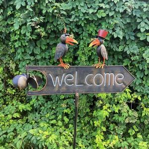 Tuinsteker Welcome met kraaien