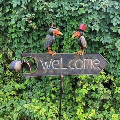 Tuinsteker Welcome met kraaien
