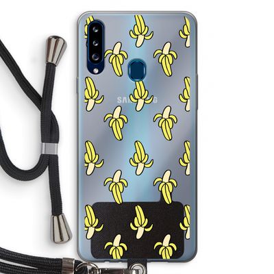 Bananas: Samsung Galaxy A20s Transparant Hoesje met koord